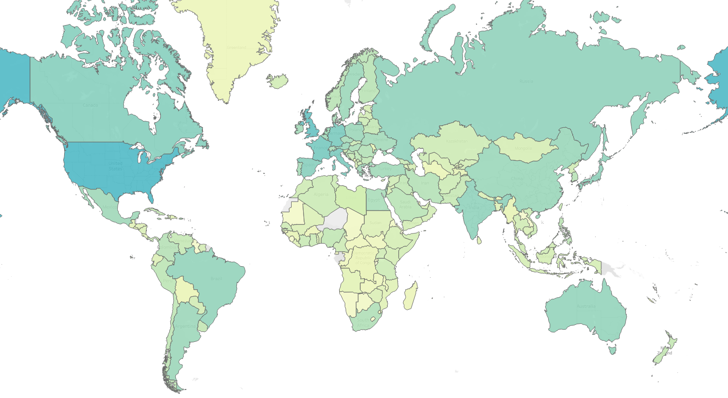 Cropped map visualization from a Tableau dashboard project